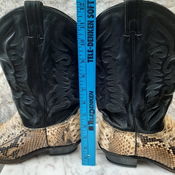 Vintage Ladies Exotic Snakeskin Leather Upper Western Cowgirl Boots Size US 9M - Picture 4 of 9
